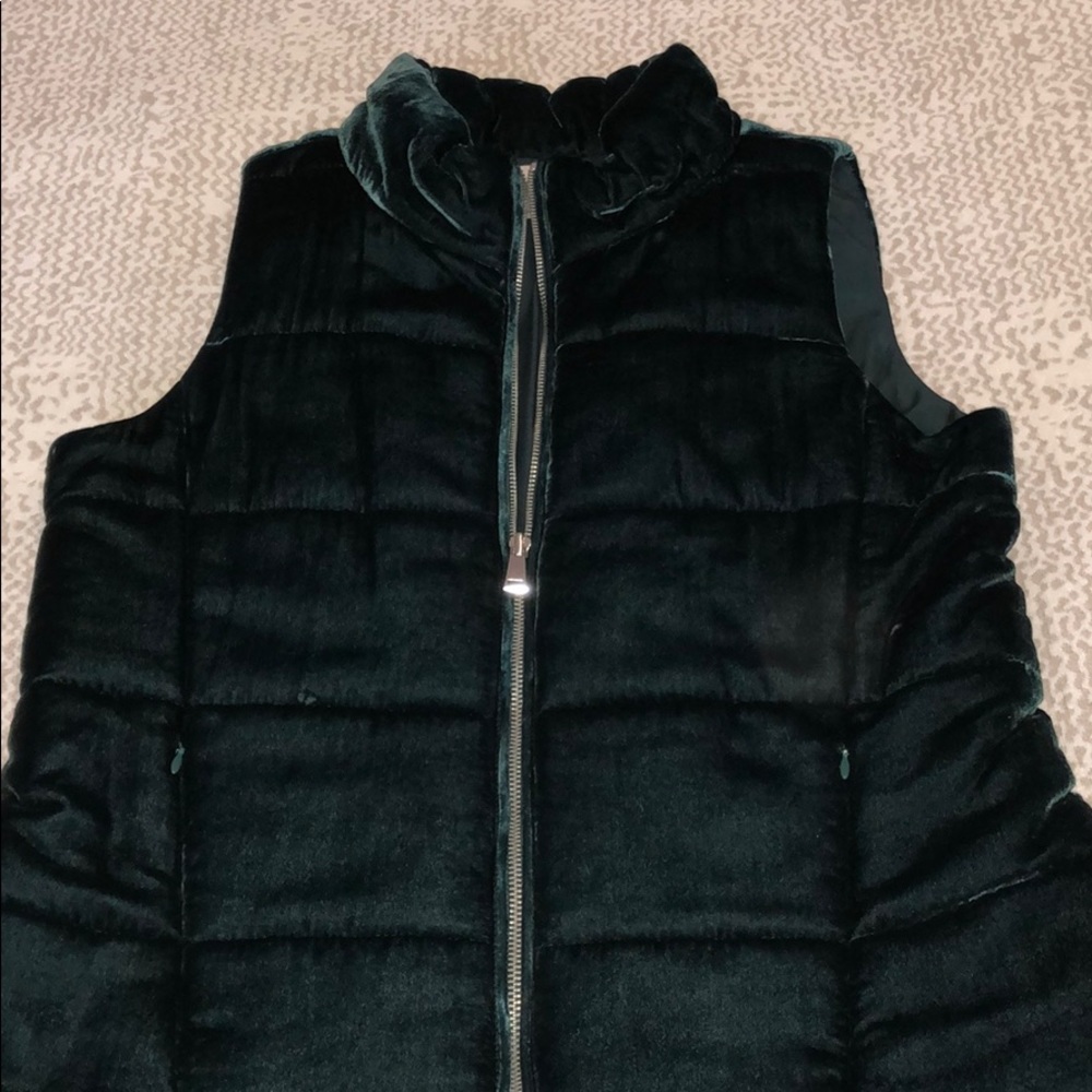 Like New Velvet Dark Green Winter Quilted Vest